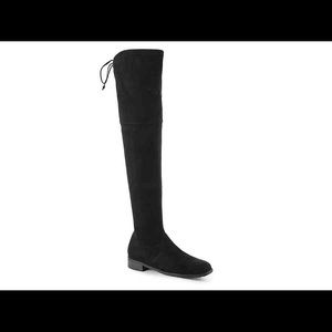 Black over the knee faux suede boot
